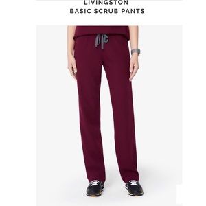 FIGS Livingston burgundy scrub bottoms